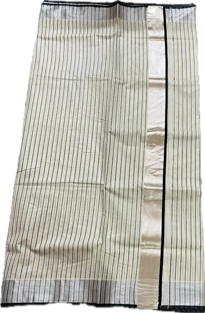 Women's Kerala Kasavu Sarees Traditional Tissue/Cotton Silk with Running Blouse Piece