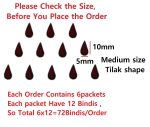 Vama Fashions Tear Drop Small Velvet Tilak Bindi for Women Maroon Bindis for Ladies - Image 6