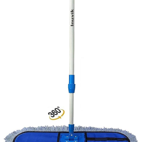 Inuvik Microfiber Wet & Dry Cotton Pad Floor Mop 75x14x6(18-Inch Head) with 4 Feet Telescopic handle Floor Cleaning Mop Home Office Hotels Hospitals(Set of 1)(18 INCH Full Set)