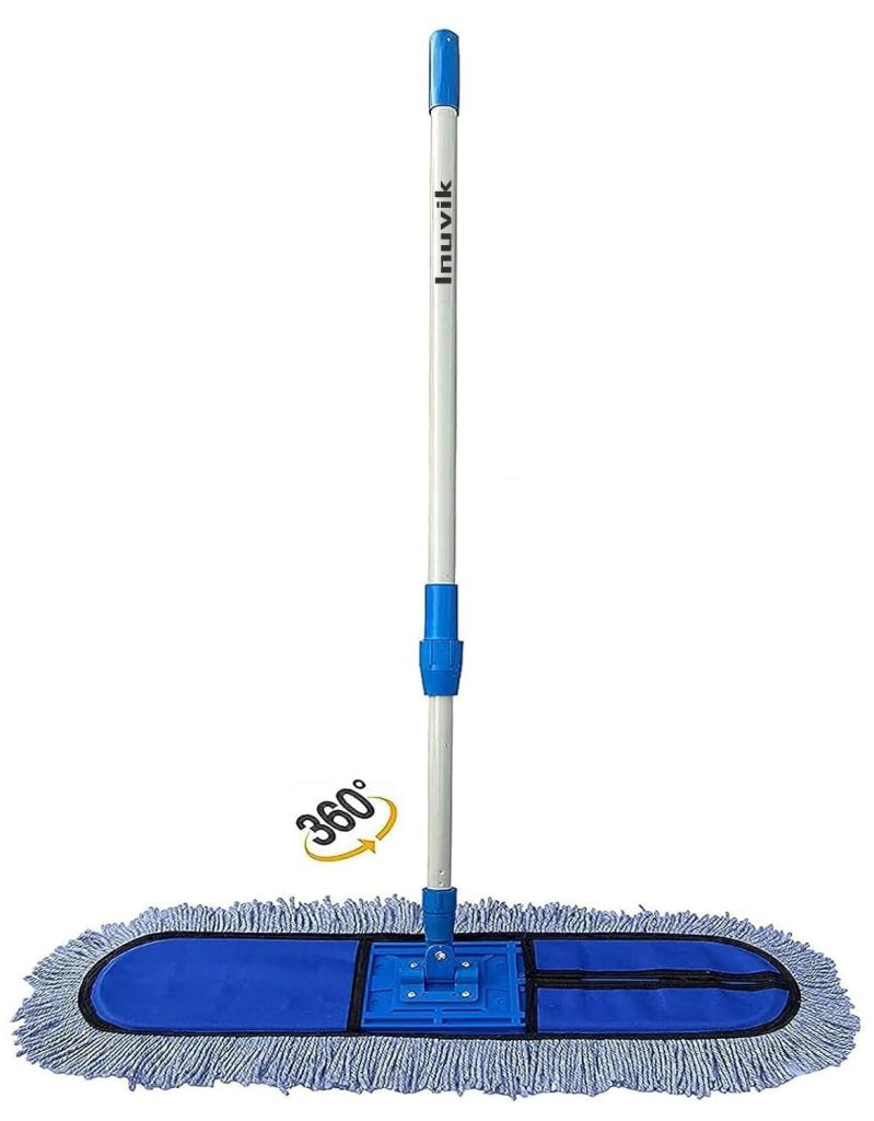Inuvik Microfiber Wet & Dry Cotton Pad Floor Mop 75x14x6(18-Inch Head) with 4 Feet Telescopic handle Floor Cleaning Mop Home Office Hotels Hospitals(Set of 1)(18 INCH Full Set)