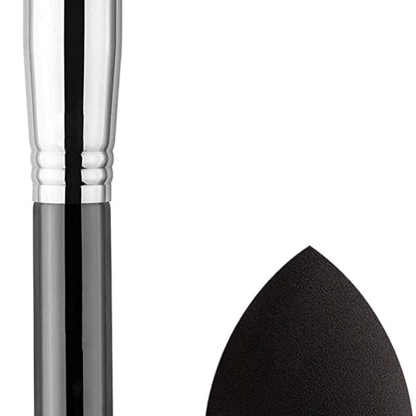MeeTo Makeup Foundation Blend Blush Brush With Sponge Puff Combo Pack of 2