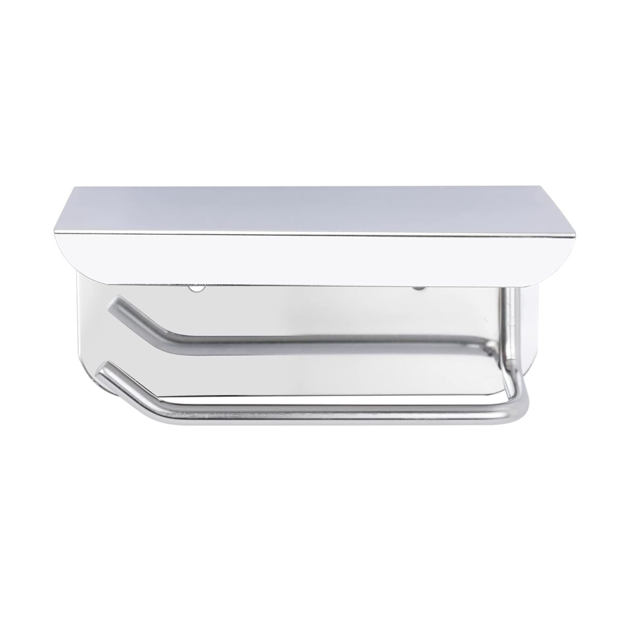 ACHRO Stainless Steel Toilet Paper Holder With Mobile Stand, Wall Mounted Tissue Paper Holder With Shelf, Toilet Paper Roll Holder for Bathroom, Bathroom Accessories With Nickel Chrome - Image 5