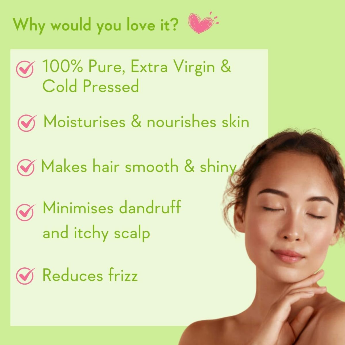 WishCare® 100% Pure Premium Cold Pressed Olive Oil for Hair & Skin - 200ml - Image 2