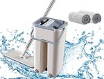 Mop Heavy Quality Floor Mop with Bucket, Flexible Kitchen tap Flat Squeeze Cleaning Supplies 360 Flexible Head/2 Reusable Pads Clean Home Floor Cleaning - Image 5