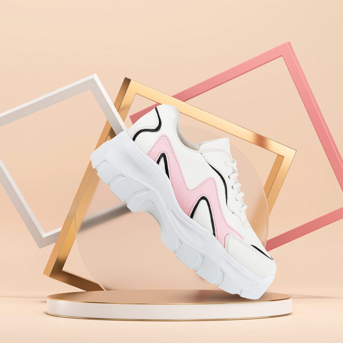 Vendoz Women Premium White Casual Shoes Sneakers - Image 2