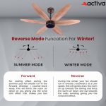 ACTIVA JETTA 1200MM BLDC Ceiling Fan | 28W | 6 Wooden-Finish Blades | 7 LED Lights | Remote | Noiseless | BEE 5-Star Rated | Energy Efficient | 5 Years Warranty (Rose Wood) - Image 6