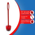 Cello Kleeno Eco Round Toilet Brush, 1pc, Red and Grey - Image 3