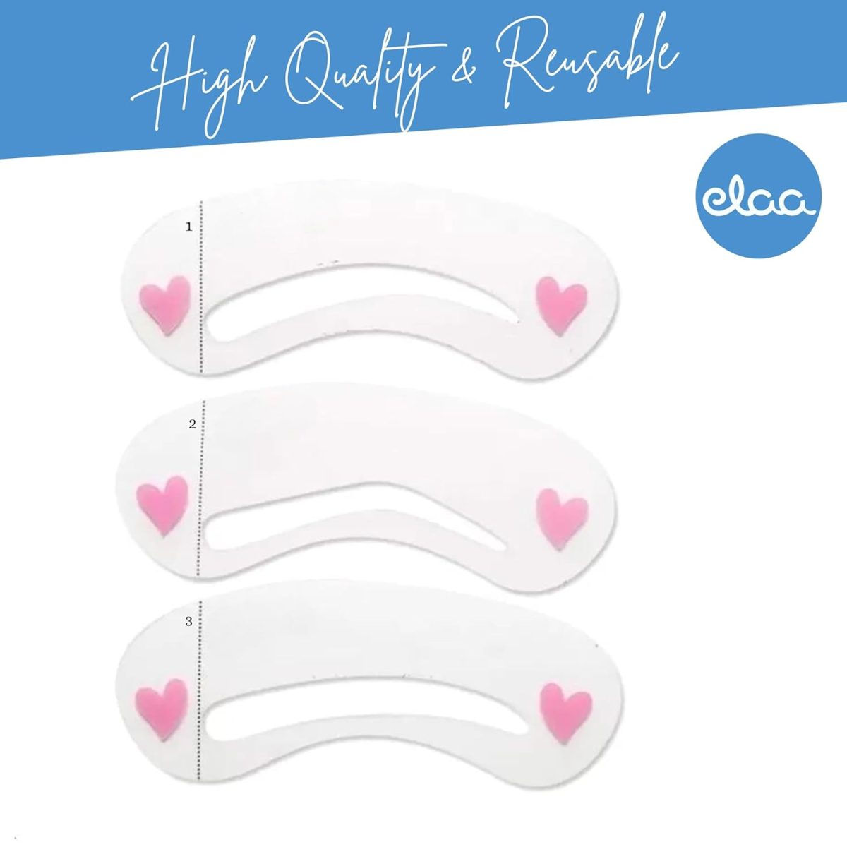 [Ear Lobe & Accessories] Reusable Eyebrow Shaping/Grooming | Make Up Template | Stencil Sticker Card, 3 Pcs - Image 2