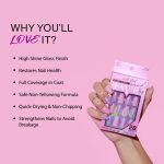 L.A.Girl Luxe Shine Nail Fave Artificial Nail Tips-Total Vibe -28 Pc Kit| High Shine Gloss Finish | Long lasting | Full coverage in coat | everyday use | Quick-Drying & Non-chipping |2gm - Image 3