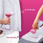 INALSA Garment Steamer for Clothes/fabric, Steam Iron -Vertical & Horizontal Steaming up to 20g/min, Travel Iron, 1200 Watt, 260 ml Water tank & 20 sec Fast Heating,1 Yr warranty,White/Pink (Steamax) - Image 5