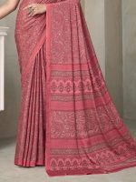 Satrani Women's Printed Crepe & Silk Saree with Unstitched Blouse Piece - Image 3