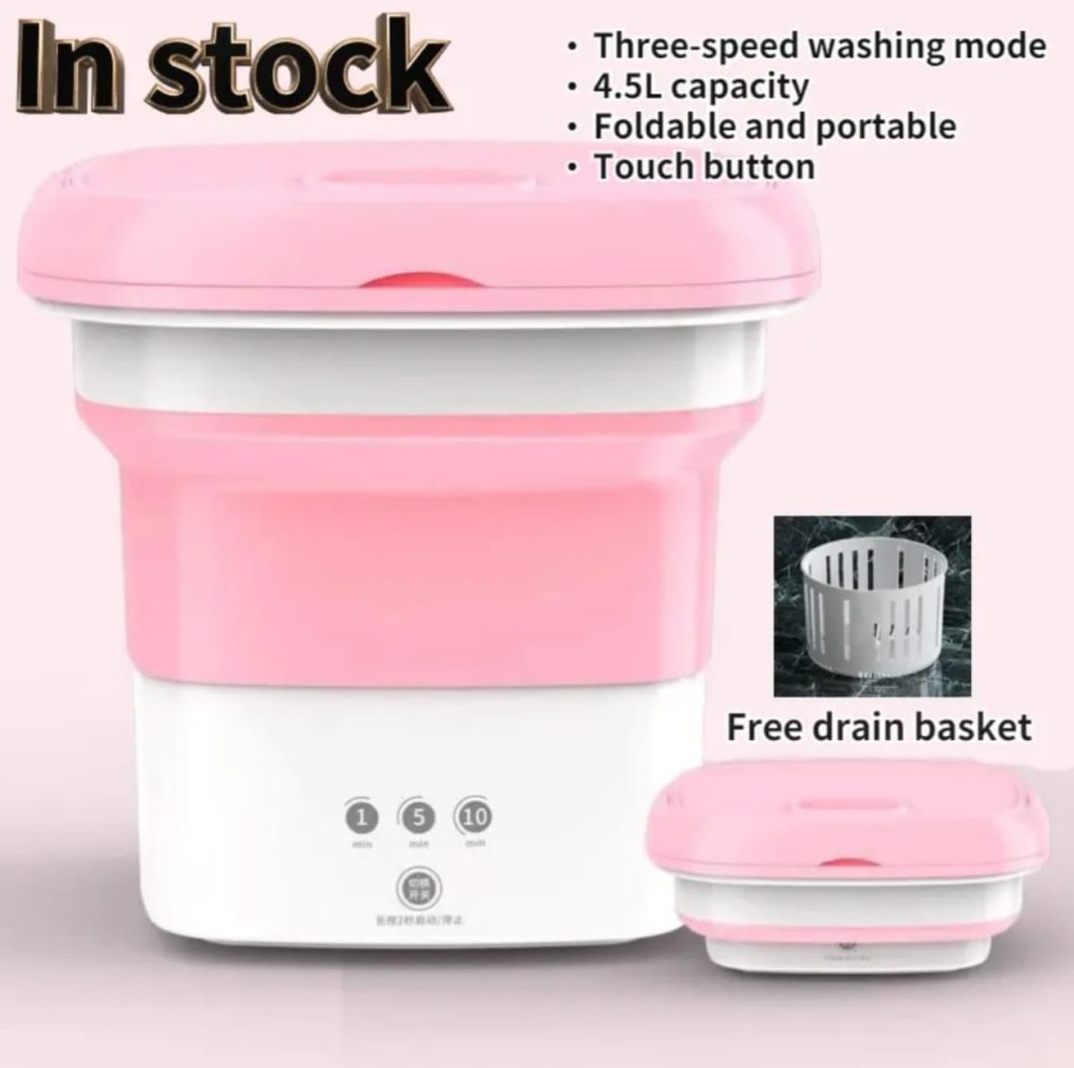 Gurjas Fancy Kitchen 0.8Kg Portable Foldable Mini Top Loading Washing Machine with Spinner and Dryer for Baby Clothes Semi Automatic Bucket Washer with Modes for Travel, Home & Multipurpose - Image 7