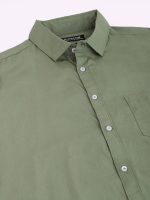 Dennis Lingo Men's Solid Dusty Green Casual Shirt (AZ301_Dusty Green_M) - Image 2