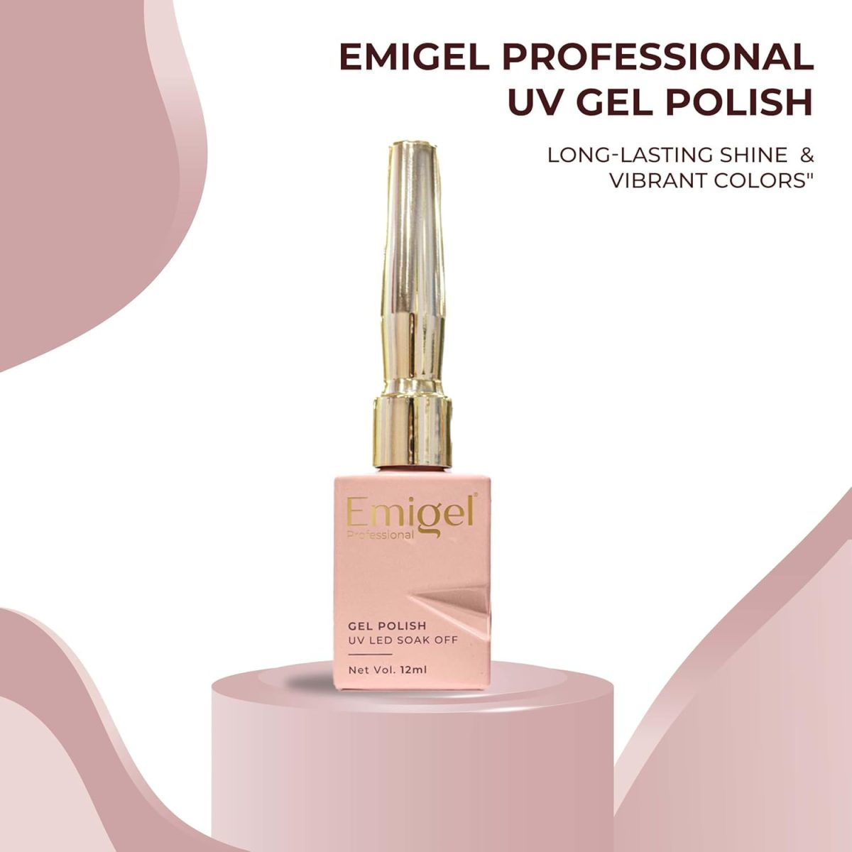 Emigel Professional UV Gel Polish RUSTIC RED GLITTER - E026 | Cured With UV LED Lamp | Super Glossy Finish |Quick Drying Nail Polish (12ml) - Image 2