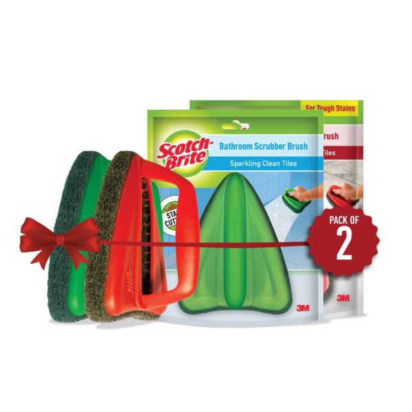 Scotch-Brite Fiber Bathroom Scrubber and Jet Tough Brush (Multicolor, Pack of 2)