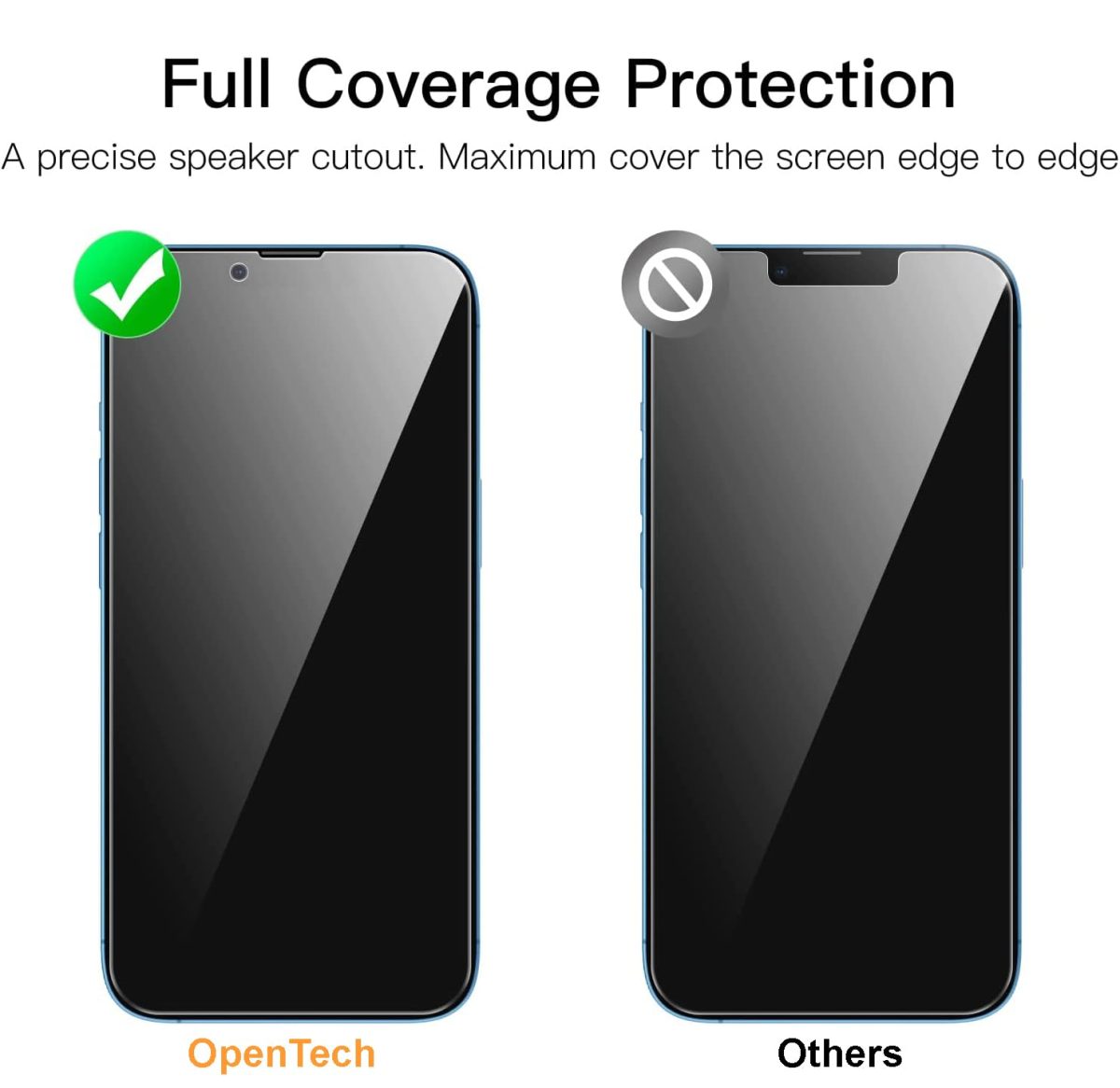 OpenTech® Privacy Tempered Glass Screen Protector Compatible for iPhone 13/13 Pro / 14 / 16e (6.1 Inches) with Edge to Edge Coverage and Easy Installation kit - Image 4