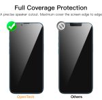 OpenTech® Privacy Tempered Glass Screen Protector Compatible for iPhone 13/13 Pro / 14 / 16e (6.1 Inches) with Edge to Edge Coverage and Easy Installation kit - Image 4