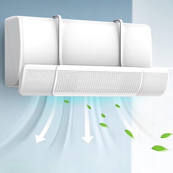 GLIVE (LABEL) Adjustable Air Deflector Air Conditioner Deflector, Adjustable Foldable Confinement Air Deflector Outlet Air Wing Air Cooled Baffle Wind Direction Telescopic Air Deflector