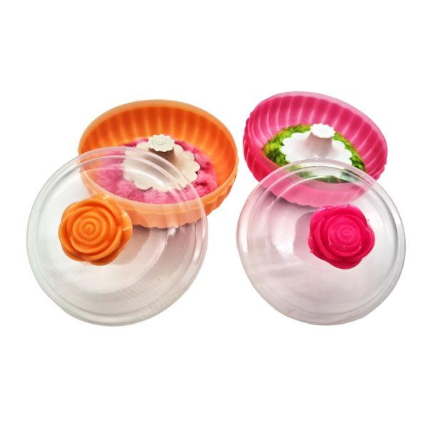 Look At Compact Powder Puff Set with Case - Baby Care After-Bath Powder Puff with Portable Talcum Powder Holder Box pack of 2