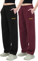LEOTUDE Women's Loose Mid Rise Drawstring Cottonblend Stretchable Oversized Bagy Jogger Pants