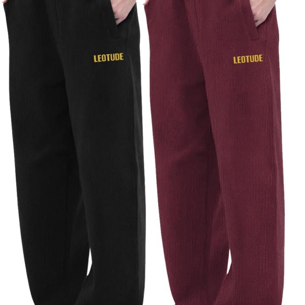 LEOTUDE Women's Loose Mid Rise Drawstring Cottonblend Stretchable Oversized Bagy Jogger Pants