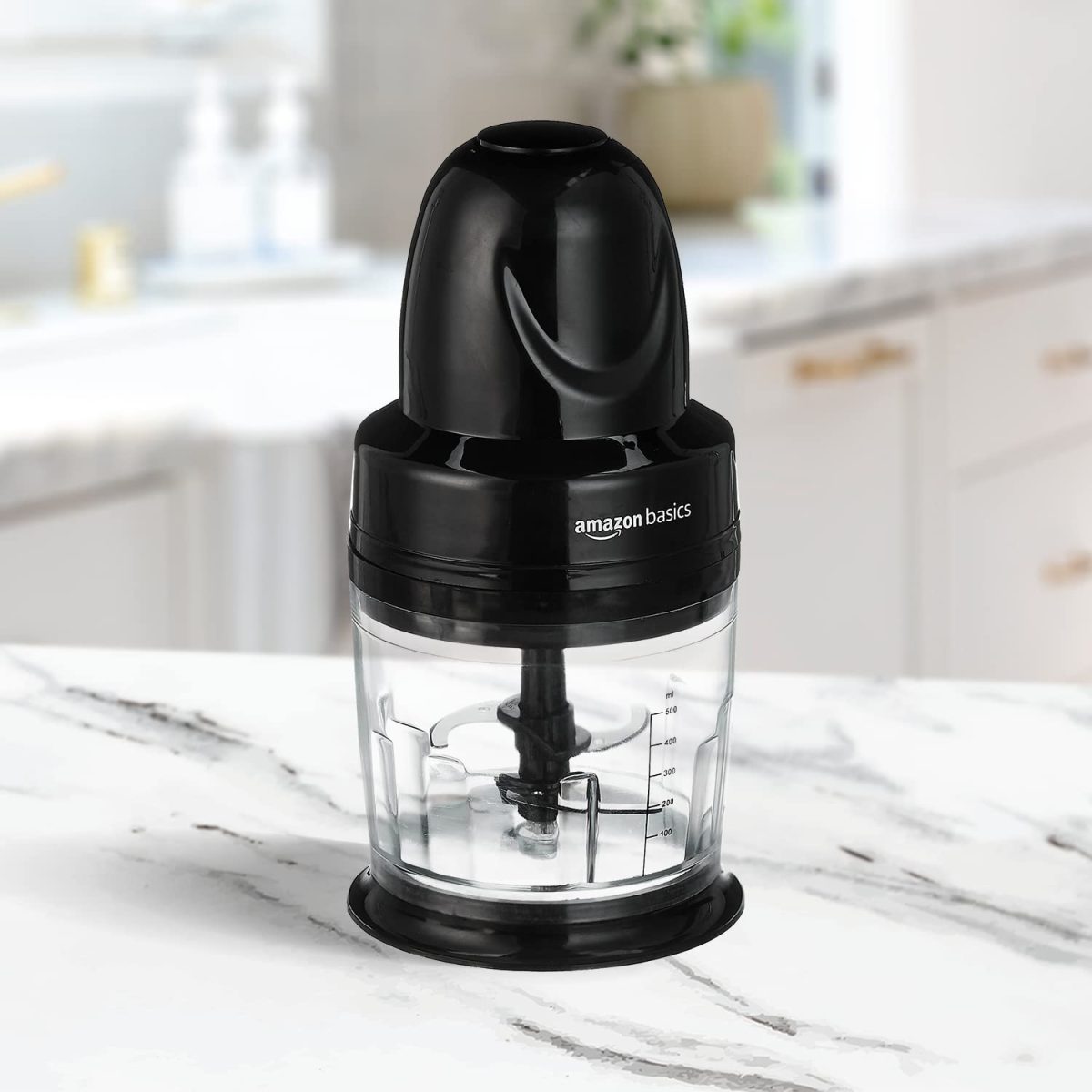 Amazon Basics 300W Electric Chopper & Whisker with 4-Leaf Rust-Resistant Blades & Unbreakable | 830ml | Polycarbonate Jar | One-Touch Operation - Image 5
