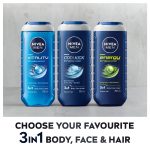 NIVEA Men Body Wash, Cool Kick with Refreshing Icy Menthol, Shower Gel for Body, Face & Hair, 250 ml - Image 9
