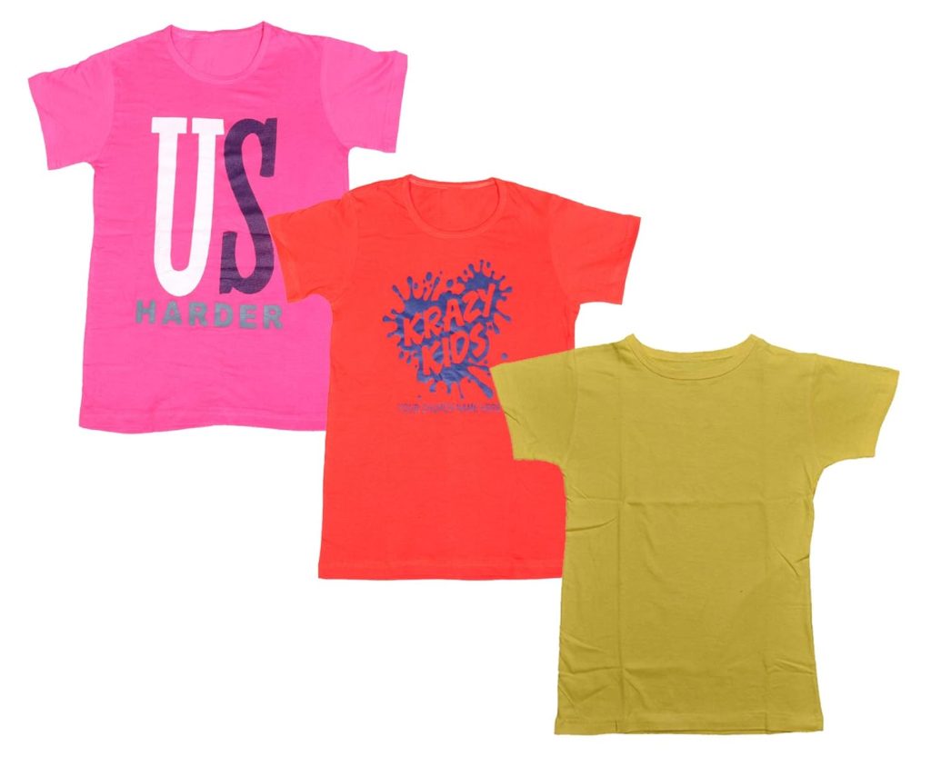 IndiWeaves Boys Combo Pack of Printed and Solid Cotton T-Shirts (Yellow/red/Pink_14-15 Years) Pack of 3
