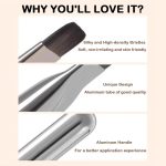 Premium Silver Color Makeup Foundation Brush,Ultra Thin Face Makeup Flat Brush for Liquid Makeup, Angled Liquid Foundation Brush Cream Foundation Concealer Brush Makeup Brushes - Image 6