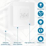 XENOTY Strong Self Adhesive Magic Sticker Transparant - Bathroom and Kitchen Hanging Racks Sticker, Tissue and Towel Rack Hanging Only Sticker (Single Hook Transperant (8 x 8 cm), 4.00) - Image 6