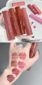 Gege Bear Lip Mud | Non-Sticky & Nourishing | Aesthetic Lip Color | Liquid Lipstick with Lips Care Benefits | Pink to Brown Tones | Matte Finish | Long Lasting Hydrating & Lightweight | Non-Sticky & Nourishing | Moisturizing Kawaii Aesthetic Color | Lipsticks for Women (02#Haruyama Peach, 3g) - Image 2