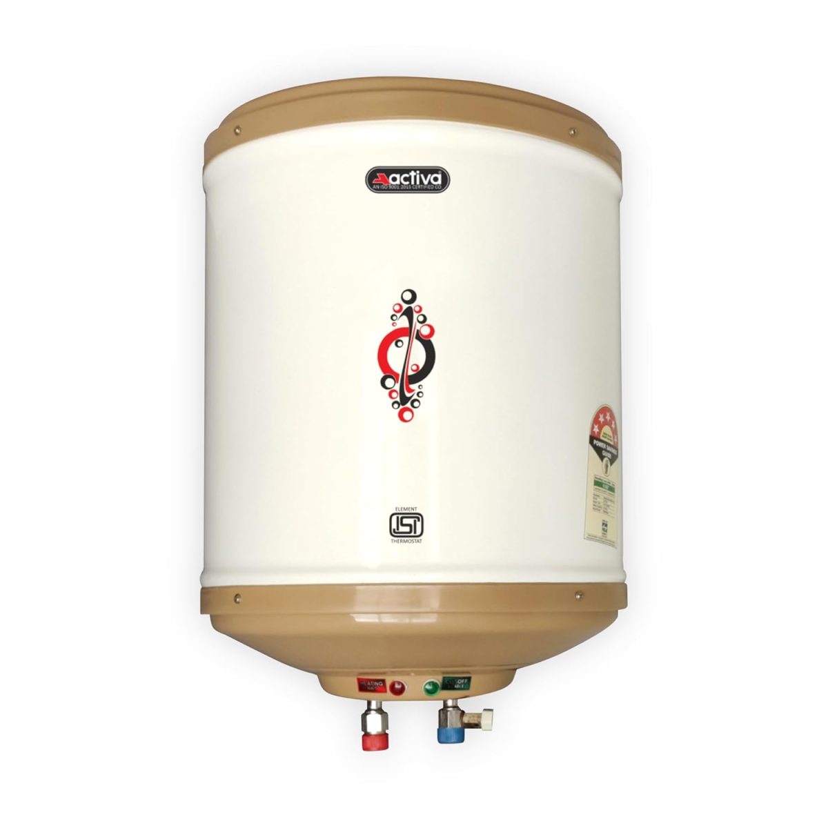 Activa Amazon 10 Liter Water Heater Geyser, ISI Copper Element 3 KVA (0.8mm), Instant Heat Water, Anti Rust Coated Tank, ABS Body, BEE 5 Start Rated, Energy Efficient, 5 Year Warranty - IVORY