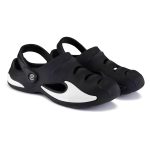 BRUTON Extra Soft Men's Classic Casual Sandals/Clogs Adjustable Back Strap | Lightweight & Comfortable | Stylish & Non-Slip | Waterproof & Everyday Mules for Men & Boys - UK 10 Black