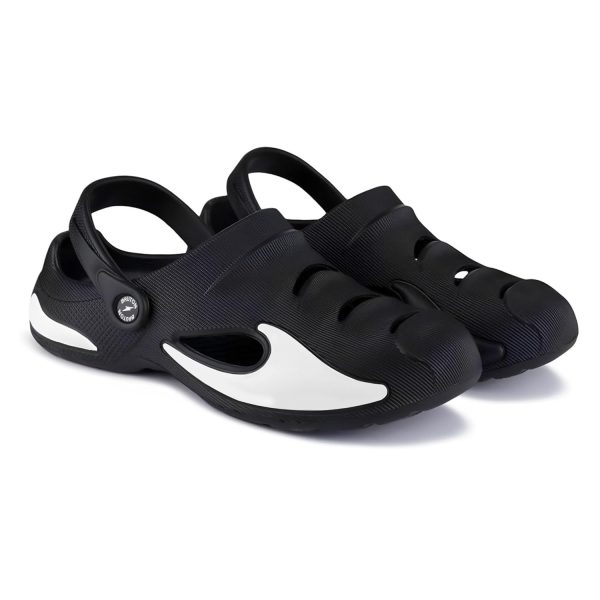 BRUTON Extra Soft Men's Classic Casual Sandals/Clogs Adjustable Back Strap | Lightweight & Comfortable | Stylish & Non-Slip | Waterproof & Everyday Mules for Men & Boys - UK 10 Black