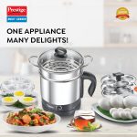 Prestige 1.5L PMC 3.0 Plus Multi Kettle/Multi Cooker|Comes with Idli stand, egg boiling rack & Steamer| Glass Lid with Stainless Steel rim|Temperature Control |Power Indicator (Silver, Black) - Image 2