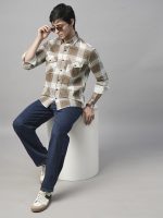 Exclusive Checked Cotton Full Sleeve Double Pocket Plaid Shirt for Men E_508 - Image 8