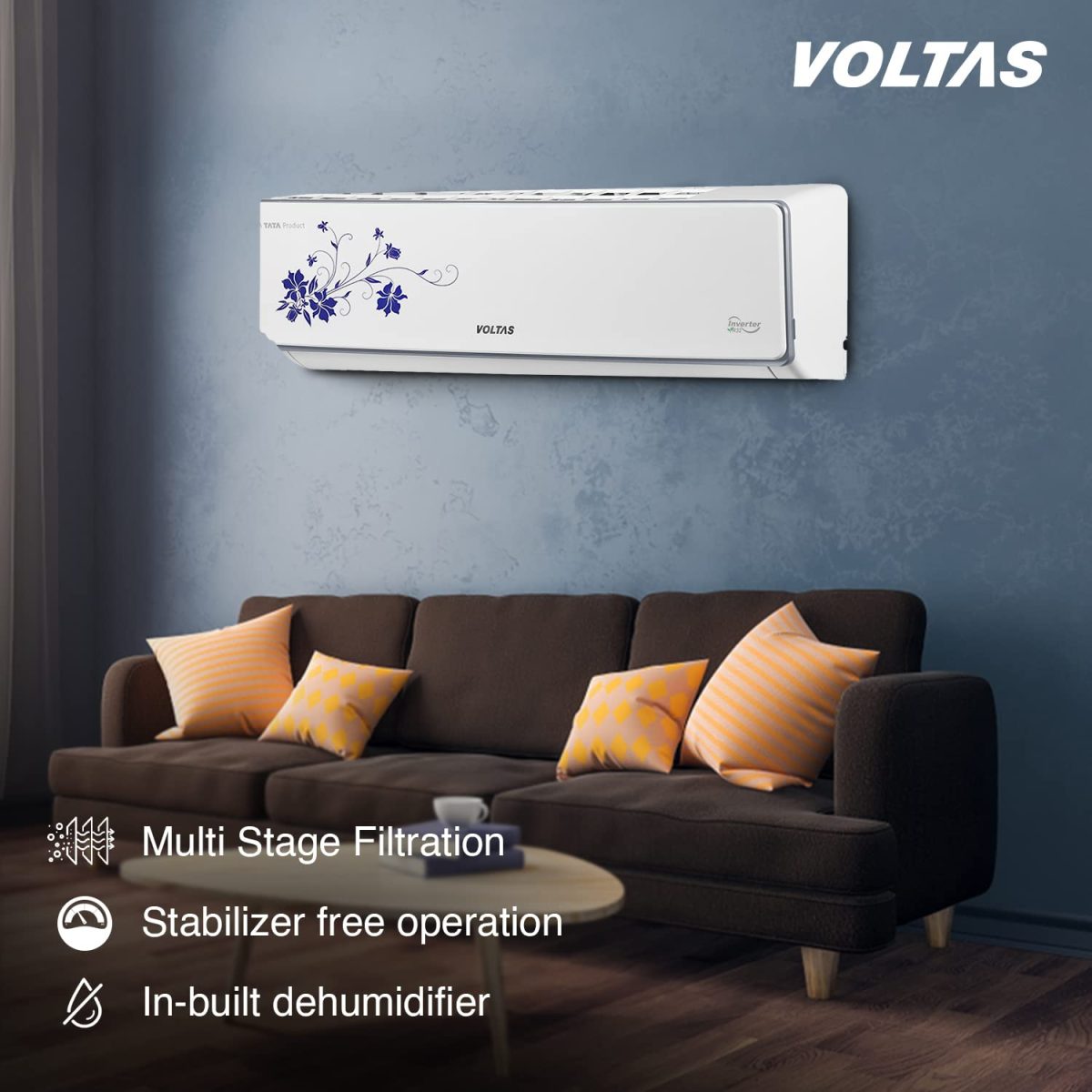 Voltas Split Inverter AC Floral 1.5 Ton 4 Star (SAC 184V SZS-Floral) - Image 2