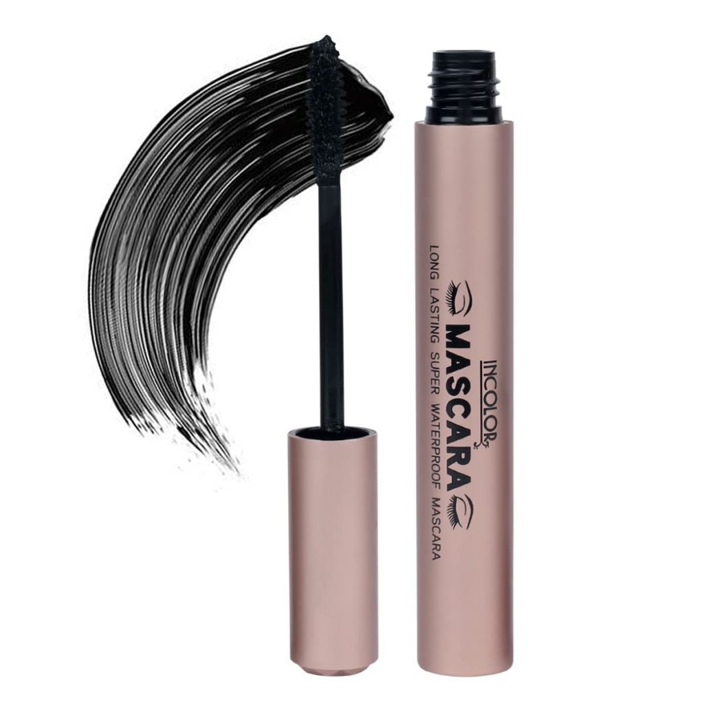 Incolor Dense Mascara, Lengthening Smudge Proof, Water Resistant, Liquid Lash Extending Tubing, No Clump Flakes Fades, Full-Size Black Eye Mascara For Girl and Women 9ml