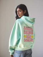 Fflirtygo Womens Fleece Sweatshirt Hoodie Turquoise Color What Goes Around Comes Around Printed - Image 6