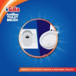 Gala Antibac Double Hockey Antibacteria Toilet Brush, Toilet Brush for Western and Indian Toilet, Bathroom Brush for Toilet Cleaning (White and red,Pack of 1) - Image 5