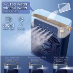Elevea ( LIMITED STOCK WITH 15 YEARS WARRANTY ) Portable Air Conditioner Cooler, Mini Evaporative Cooler with 7 Colors LED Light, 1/2/3 H Timer, 3 Wind Speeds and 3 Spray Modes for Your Desk-Blue - Image 3