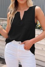 Zilcon Woman Summer Fashion Waffle Tops for Woman Cami Deep V Neck Sleeveless Tops Womens Casual top - Image 3