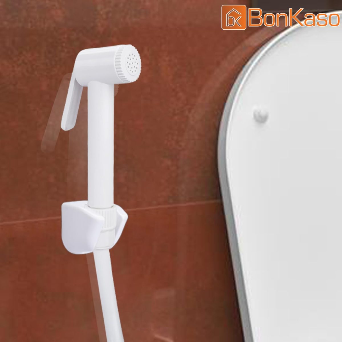 BonKaso HF Classic ABS Health Faucet with high Pressure 1 metre PVC Tube and Hook(White) - Jet Spray for Toilet - Image 7