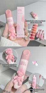 Gege Bear Tender Lip Glaze | Cute Lipstick Combo Set for Women with Glossy Finish | Pink, Brown & Nude Shades Waterproof Long Lasting | Liquid Lipgloss with Teddy Bear Case (05# Hoshino Riku, 2.5g) - Image 6