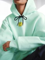 Fflirtygo Womens Fleece Sweatshirt Hoodie Turquoise Color What Goes Around Comes Around Printed - Image 4