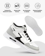 ASIAN Men's White Casual Sneaker Hi-Neck Shoes with Synthetic Upper Lightweight Comfortable Mid Top Sneaker Shoes for Men's & Boy's Boston-13 - Image 3
