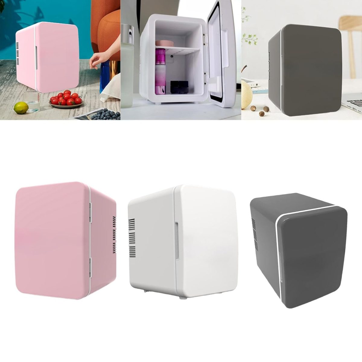 ATORSE® 4L Mini Fridge Multiuse Cosmetics Fridge for Desktop Living Room Small Place White - Image 3