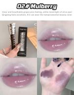 Gege Bear Lip Glaze | Water Light Mirror Gloss Finish | Lightweight, Moisturizing & Non-Sticky Texture | Nude Brown & Red Bold Shades | Hydrating with Precision Applicator | Velvet-Soft Liquid Lipstick Formula | Waterproof Glossy Feel With Natural Look for Women (02# Mulberry, 3.5g) - Image 7