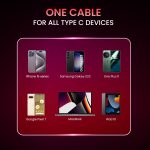 Portronics Silklink 60W PD Type-C to Type C Fast charging Cable for Type C Smartphone and Devices,Premium Silicon Cable, 1M(Red) - Image 4