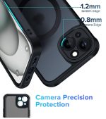 EGOTUDE Designed for iPhone 15 Case | Strong Magnet Camera Protection Translucent Matte Hard Back Cover Compatible with Mag-Safe (TPU+Polycarbonate | Frost Black) - Image 4